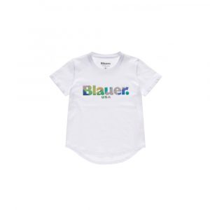 BLAUER KIDS - T-SHIRT BIMBA CON LOGO BIANCA