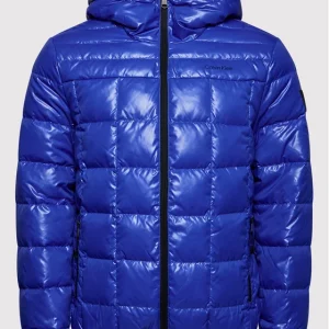 CALVIN KLEIN - Piumino con Finitura Super Lucente Blue