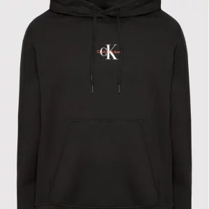 CALVIN KLEIN - Felpa con Cappuccio Monogram Nero