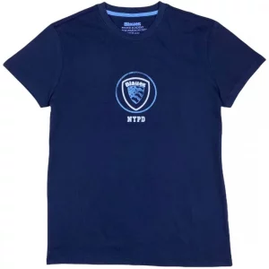 BLAUER KIDS - T-Shirt Blu Con Logo Floccato Da Bambino / Ragazzo