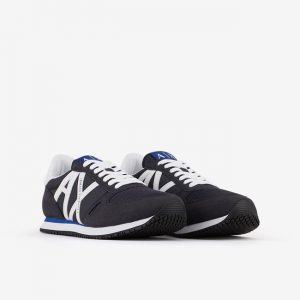 ARMANI EXCHANGE -Sneaker  UOMO con inserti in micro-suede, nylon BLUE NAVY