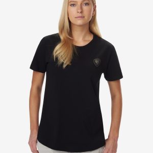 BLAUER - T-SHIRT DONNA CON SCUDO BLAUER NERA