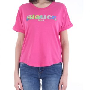 BLAUER - T-SHIRT DONNA MANICA CORTA GOMMATA ROSA