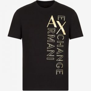 ARMANI EXCHANGE - T-shirt girocollo in jersey di cotone mercerizzato NERA