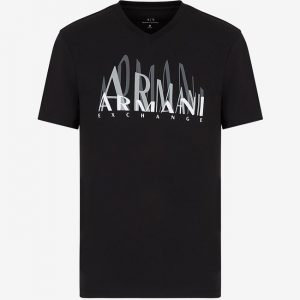ARMANI EXCHANGE - T-shirt scollo a V regular fit in jersey di cotone
