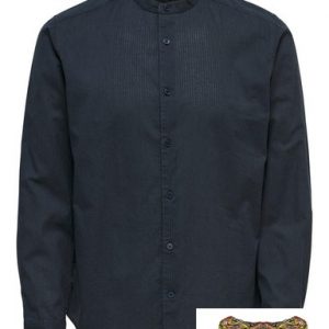 ONLY&SONS- CAMICIA 100% COTONE COLLO COREANA Blu