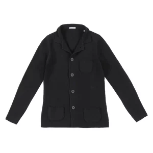 OVER-D - CARDIGAN IN MAGLIA COLLO COREANO UOMO NERO