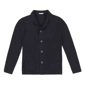 OVER-D - CARDIGAN IN MAGLIA COLLO COREANO UOMO BLUE