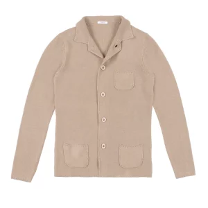 OVER-D - CARDIGAN IN MAGLIA COLLO COREANO UOMO SABBIA