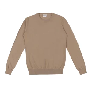OVER-D - MAGLIA GIROCOLLO BASICA SABBIA