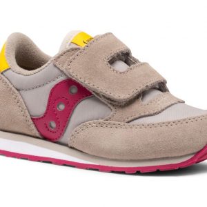 SAUCONY - SCARPE BAMBINI PICCOLI BABY JAZZ HOOK & LOOP TAUPE/BURGUNDY