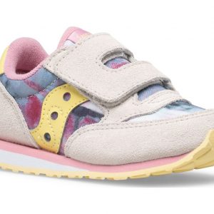 SAUCONY - SCARPE BAMBINI PICCOLI BABY JAZZ HOOK & LOOP BIANCO/ROSA/MULTI