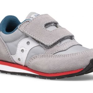SAUCONY - SCARPE BAMBINI PICCOLI BABY JAZZ HOOK & LOOP GRIGIO/BLUE/ROSSO