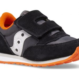 SAUCONY - SCARPE BAMBINI PICCOLI BABY JAZZ HOOK & LOOP NERO/GRIGIO/ORANGE