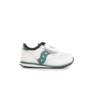 SAUCONY - SCARPE BAMBINI PICCOLI BABY JAZZ HOOK & LOOP BIANCO / VERDE
