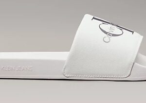 CALVIN KLEIN JEANS - Ciabatte Uomo in Tela Bianca