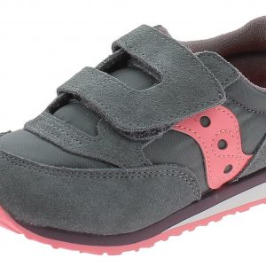 SAUCONY - SCARPE BAMBINI PICCOLI BABY JAZZ HOOK & LOOP GRIGIO SCURO/CORALLO