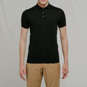 OVER-D - POLO IN MAGLIA LEGGERA NERA