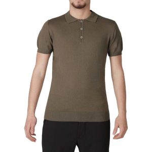 OVER-D - POLO IN MAGLIA LEGGERA VERDE MILITARE