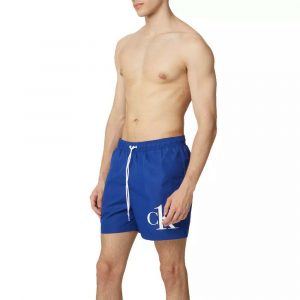 CALVIN KLEIN - Costume Pantaloncini da Bagno con Cordoncino Medio Bold Blue