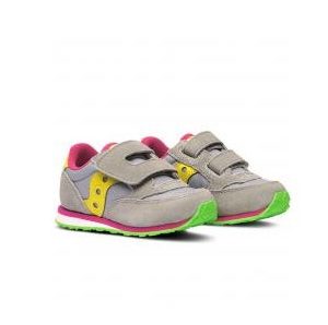 SAUCONY - SCARPE BAMBINI PICCOLI BABY JAZZ HOOK & LOOP GRIGIO/GIALLO