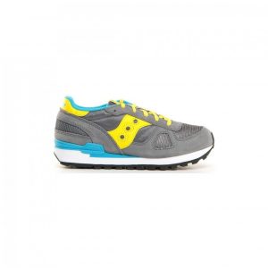 SAUCONY - SCARPE BAMBINO SHADOW ORIGINAL GRIGIO/GIALLO/BLUE
