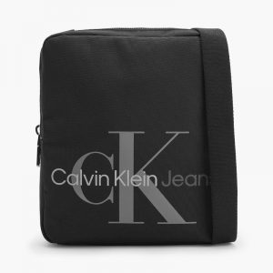 CALVIN KLEIN - Borsa Unisex a Tracolla con Logo Frontale Nero