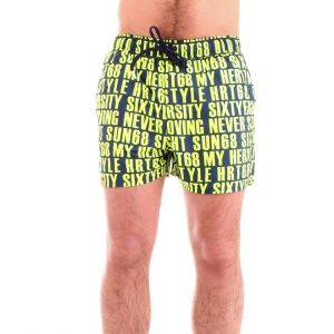 SUN68 - Costume UOMO BLUE CON LOGO FLUO