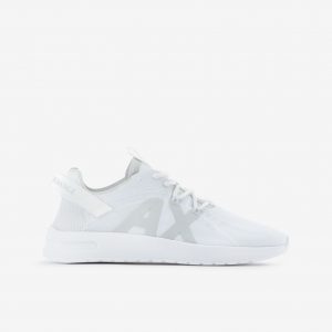 ARMANI EXCHANGE - Sneaker UOMO BIANCHE in nylon ripstop, rete e tessuto stretch