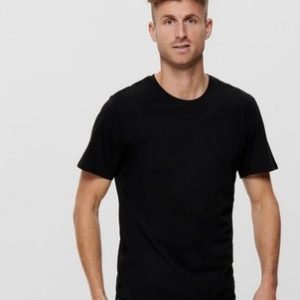 ONLY& SONS - T-SHIRT UOMO NERA STONDATA