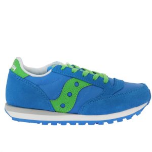 SAUCONY - SCARPE BAMBINO JAZZ ORIGINAL CELESTE/Verde