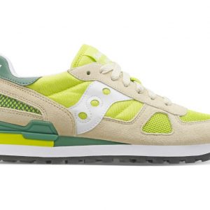 SAUCONY-SCARPE DONNA SHADOW ORIGINAL BEIGE/lime