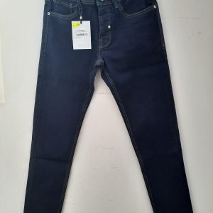OVER/D - Jeans Uomo 5 Tasche Slim Super Skinny Blu Scuro