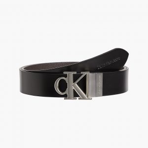 CALVIN KLEIN - Cintura con Monogramma in Pelle Double-Face