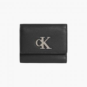 CALVIN KLEIN - Portafoglio Donna a Tre Ante Riciclato Nero