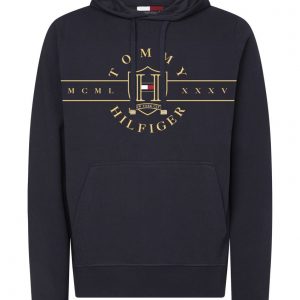 TOMMY HILFIGER - Felpa ICONS CON CAPPUCCIO E LOGO