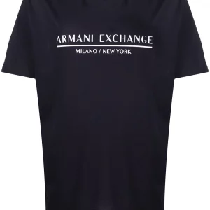 ARMANI EXCHANGE - T-shirt regular fit in jersey di cotone mercerizzato BLU SCURO