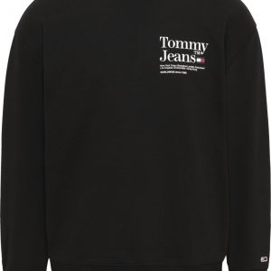 TOMMY HILFIGER - FELPA GIROCOLLO CON LOGO Nera