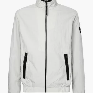 CALVIN KLEIN - Giacca Con Zip Integrale In Nylon Riciclato Beige