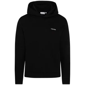 CALVIN KLEIN - Felpa con Cappuccio Nero Micro Logo Repreve