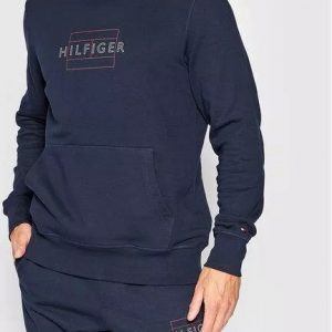 TOMMY HILFIGER - Felpa UOMO CON CAPPUCCIO E LOGO STAMPATO