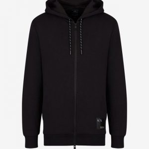 ARMANI EXCHANGE - Felpa cardigan con cappuccio in cotone pima organico