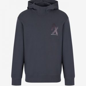 ARMANI EXCHANGE - Felpa con Cappuccio in Misto Cotone Organico Stretch