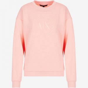 ARMANI EXCHANGE - Felpa Donna Girocollo in Misto Viscosa Rosa