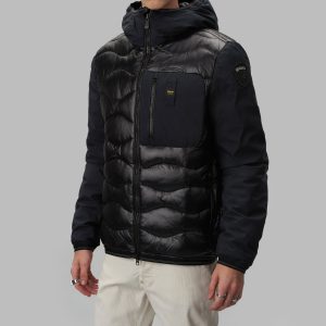 BLAUER - Piumino Uomo Nylon e Neoprene con Taschino Nixon Nero