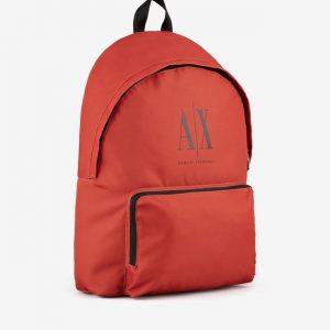 ARMANI EXCHANGE - Zaino in nylon con logo a contrasto Arancione
