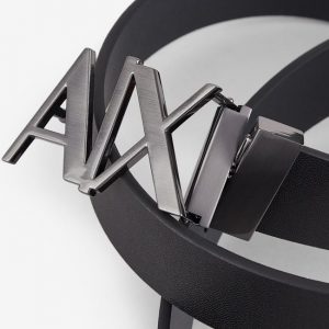 ARMANI EXCHANGE - Cintura in pelle con fibbia logo