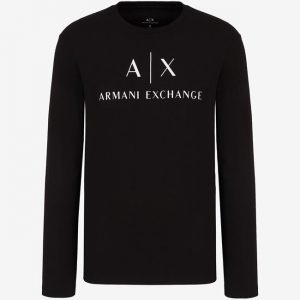Armani Exchange - T-shirt slim fit a maniche lunghe in cotone