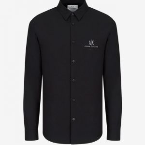 Armani Exchange - Camicia in cotone regular fit Nera
