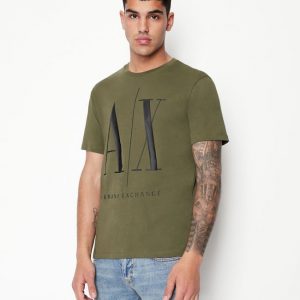 Armani Exchange - T-shirt con logo Verde Scuro